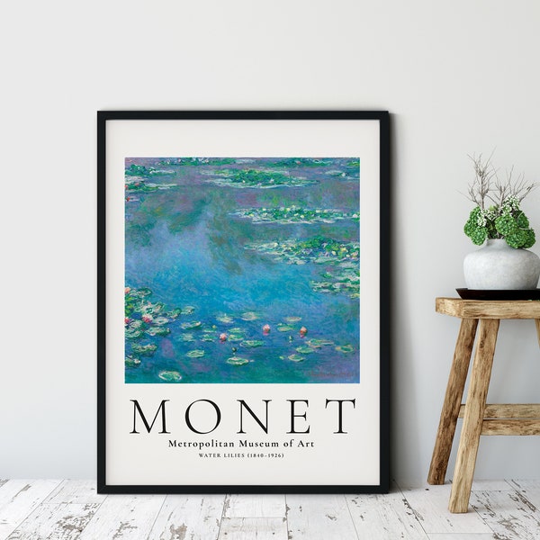 Claude Monet Exhibition Poster, Water Lillies , Monet Painting, Monet Art, Impressionism Art, Home Wall Decor , Digital Download