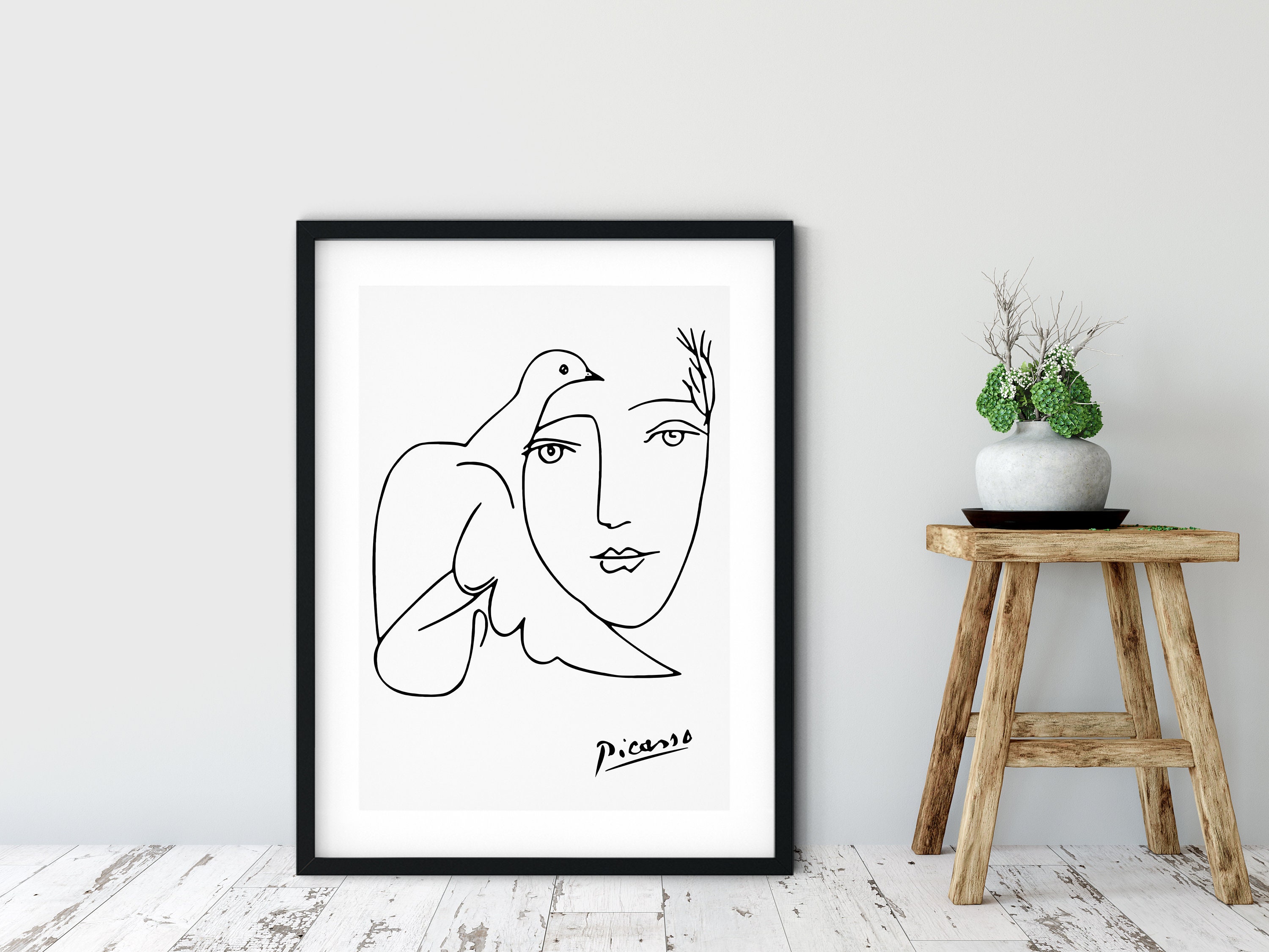 Pablo Picasso Dove Woman Print Minimalist Picasso Printwall - Etsy UK