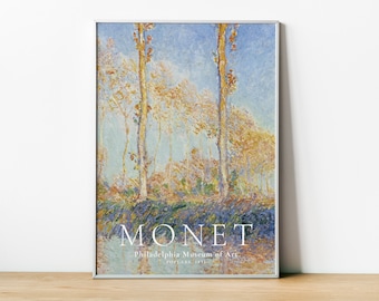 Claude Monet Exhibition Poster, Poplars , 1891, Monet Painting, Monet Art, Impressionism Art, Home Wall Decor , Digital Download