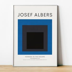 Josef Albers, Exhibition Poster, Homage To The Square, German Modernism, Neue Kunst, Bauhaus Abstract Art, Retro Wall Art,Wall Decor, Framed