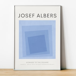 Josef Albers, Exhibition Poster, Homage To The Square, German Modernism, Neue Kunst, Bauhaus Abstract Art, Retro Wall Art,Wall Decor, Framed