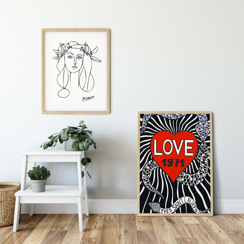 Ysl Love 1971 Yves Saint Laurent Wall Art Home Decor YSL