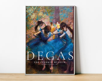 Edgar Degas Druck, Die blauen Tänzer, Fine Art Print Ballett Poster Degas, Wohndekor, Fine Art Print, Degas gerahmt, Degas Reproduktionsdruck
