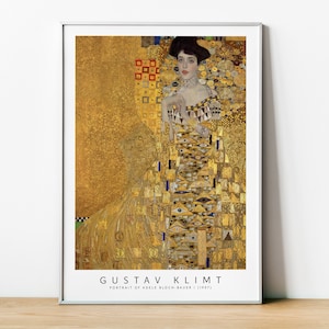 Gustav Klimt Portrait of Adele Bloch-Bauer 1907, Art Nouveau Poster Print, Framed Print, Symbolism, Fine Art Painting, Home Wall Decor