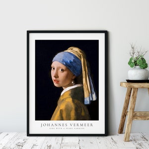 Johannes Vermeer Girl with a Pearl Earring, Art Print Poster Printable, Digital Download Wall Decor