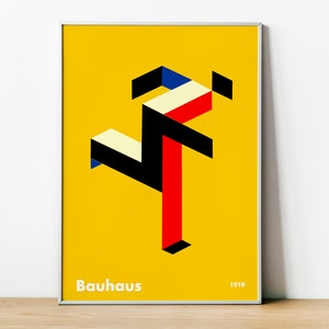 Bauhaus Art Poster, Exhibition Poster, Architecture Print, Digital Download Art, Museum Print, Abstract Art, Retro Wall Art, Home Wall Decor