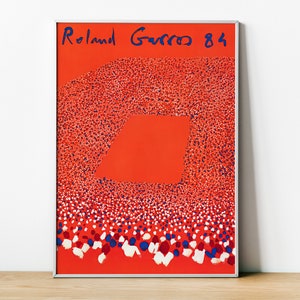 Roland Garros, 1984, Tennis Poster, Framed tennis print. Home Décor Poster Print Vintage art, Home Wall Decor