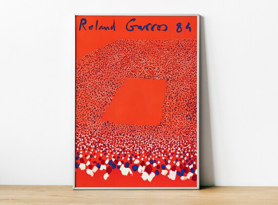 Roland Garros 1984 Tennis Poster, Vintage Framed Art