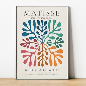 Matisse Print, Papiers Decoupes, Berggruen & Cie, Colour Option 2, Henri Matisse Art Exhibition Poster, Digital Download, Wall Decor