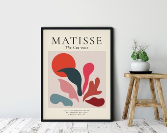 Matisse Print, The Cut-Outs, Pink Option, Jazz, Henri Matisse ,Matisse Framed Print, My curves are not crazy, Mid Century Modern Art