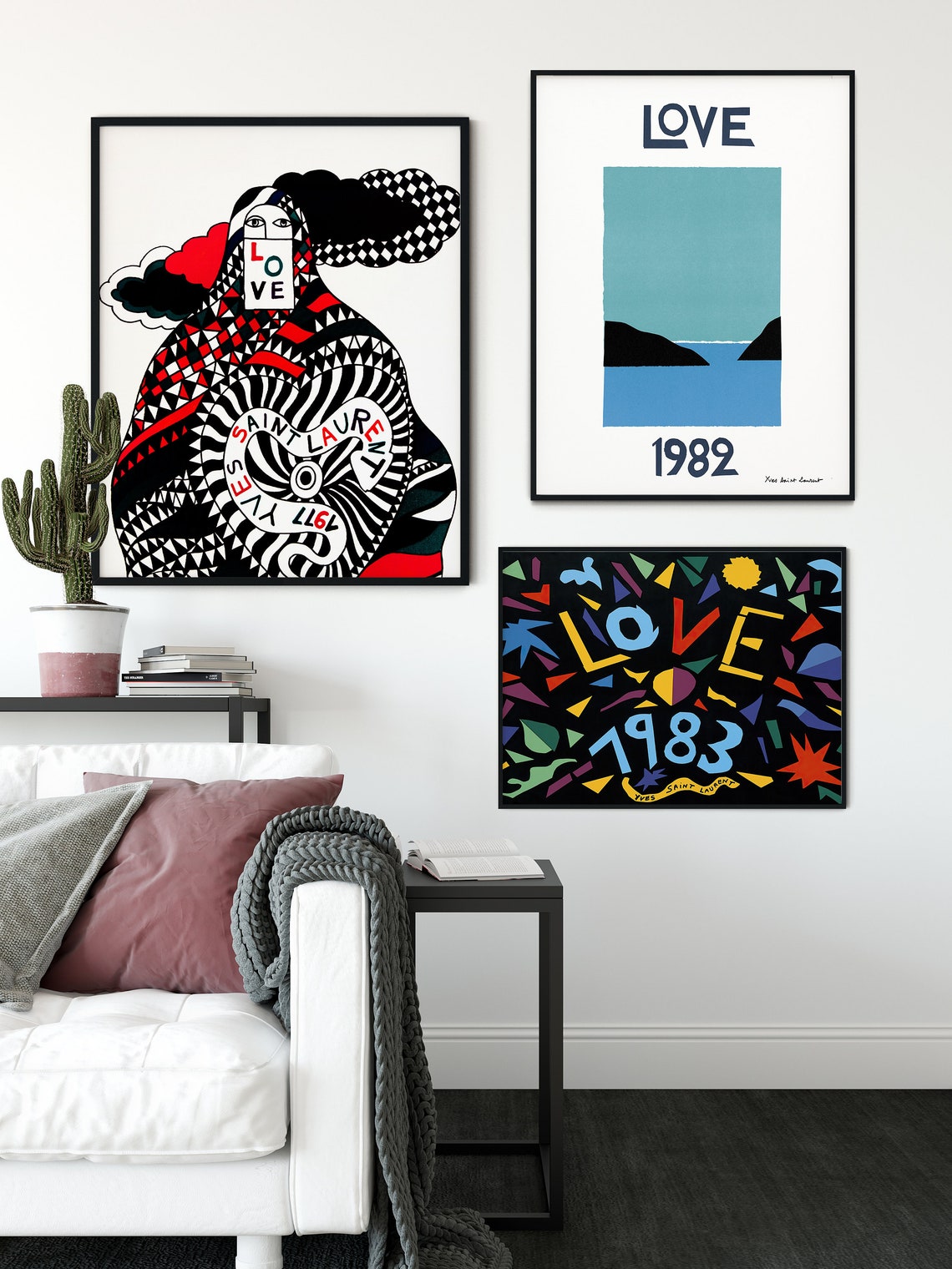 Ysl Love Set Yves Saint Laurent Wall Art Home Decor YSL Etsy