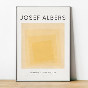 Josef Albers, Exhibition Poster, Homage To The Square, German Modernism, Neue Kunst, Bauhaus Abstract Art, Retro Wall Art,Wall Decor, Framed