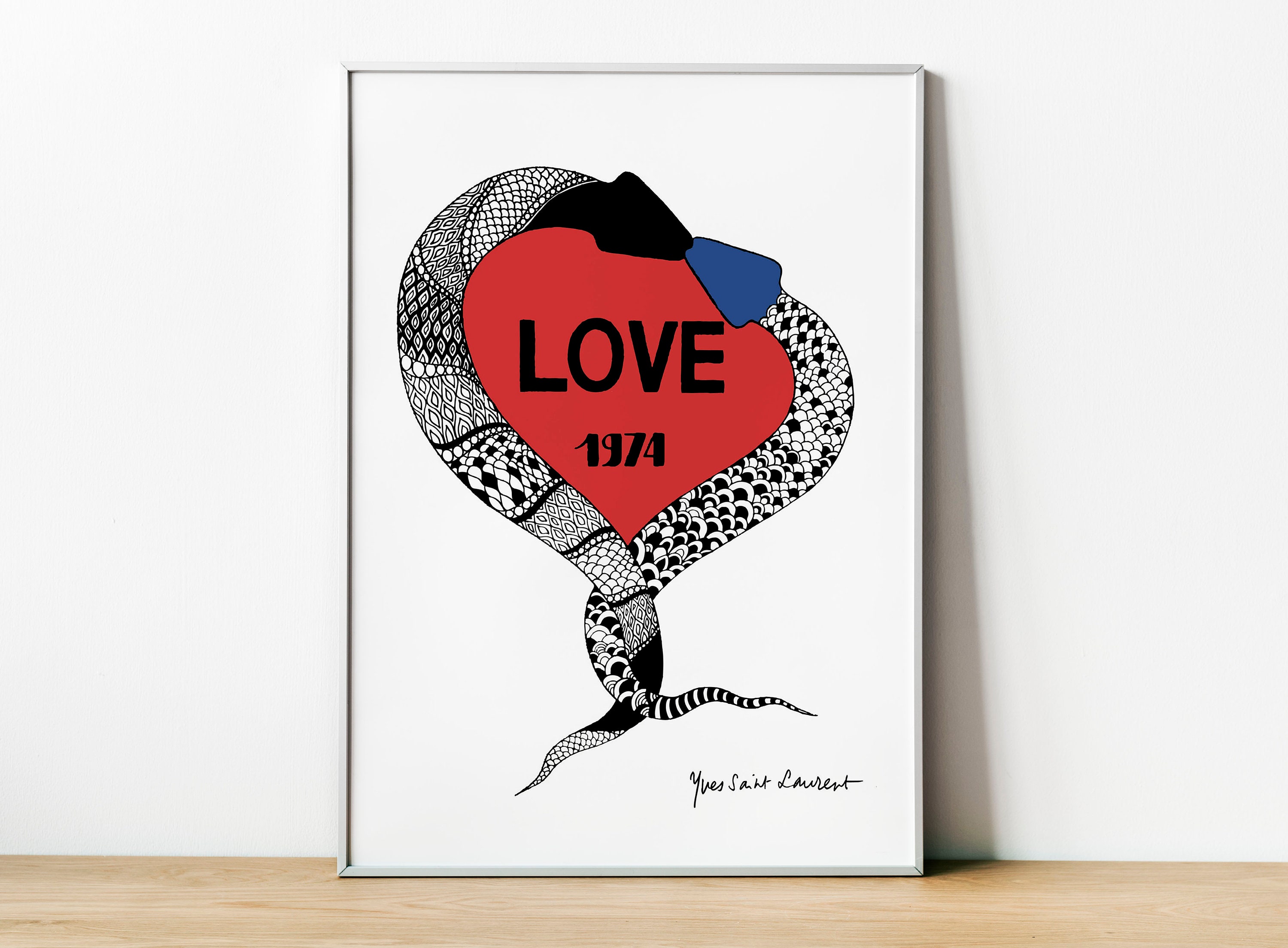 Ysl Love 1974 Yves Saint Laurent Wall Art Home Decor YSL Etsy