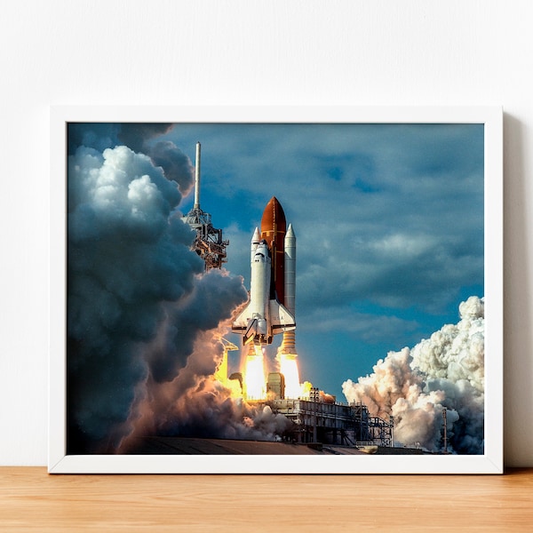 Space Shuttle Print, Space Shuttle launch, Space Shuttle Poster, Space Shuttle, Wall Art Home Decor, Digital Download, NASA Prints