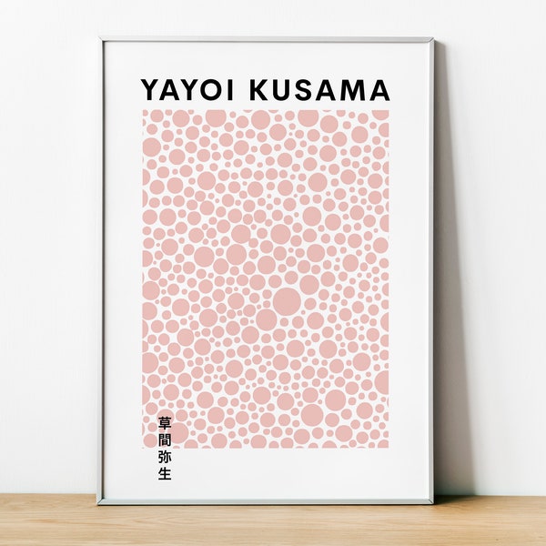 Yayoi Kusama Dots- Blush, Yayoi Kusama Poster Exhibition Poster, Japanese Art, Kusama Framed, Abstract Art, Modern Wall Art, Home Wall Decor