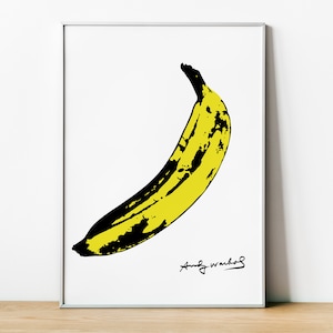 Andy Warhol, Retrospective Poster, Yellow Banana, Pop Art, Abstract Framed Art, Warhol Urban Art Poster, Abstract Wall Art, Home Wall Decor