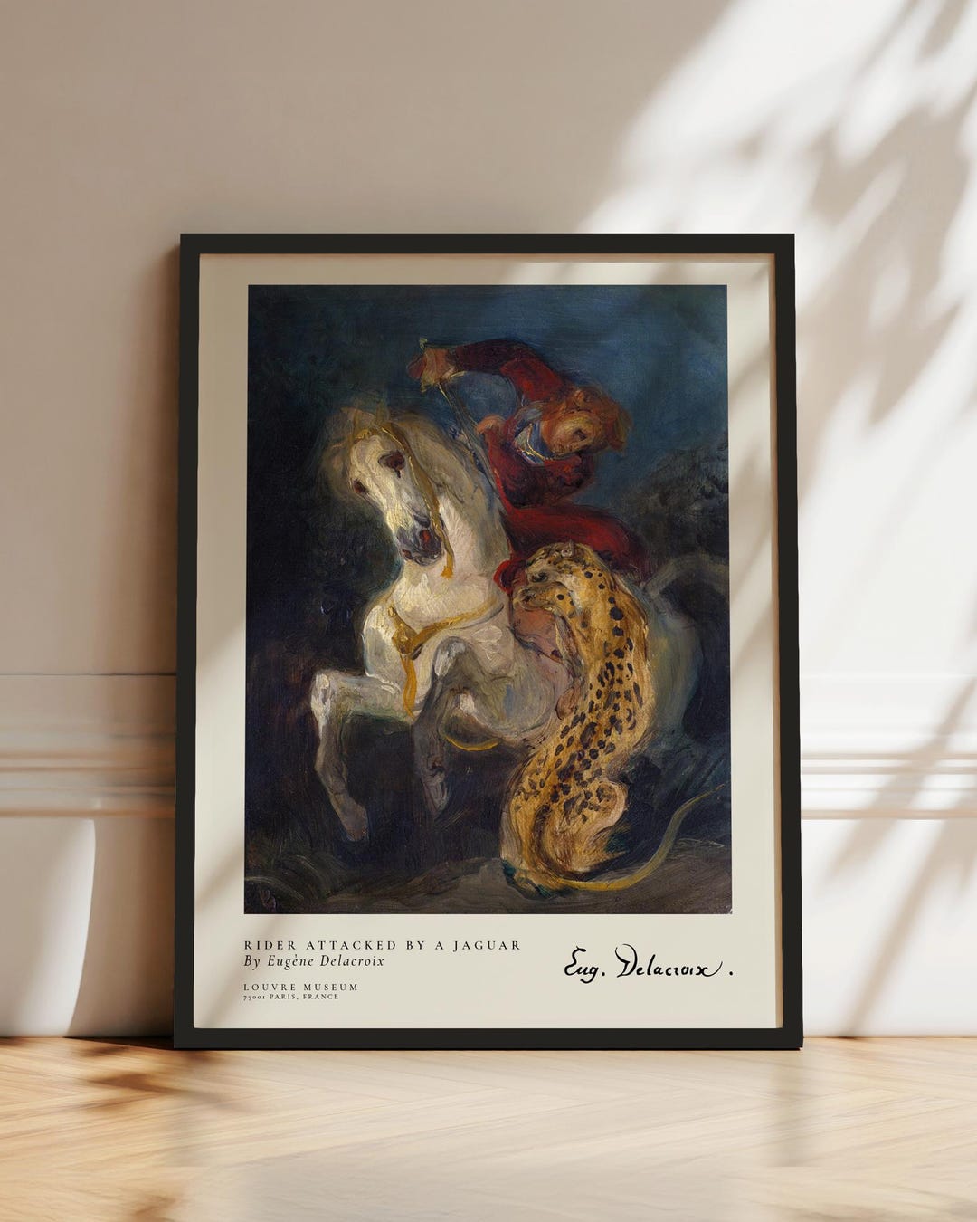 Delacroix Rider Attacked by a Jaguar Exhibition Poster, Classic Art ...