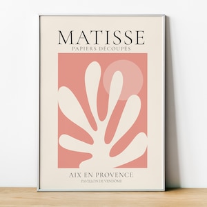 Henri Matisse, Papiers Decoupes, Paper Cutouts, Matisse Framed Print, Wall Art Prints, Matisse Forms, wall decor, Matisse shapes pink