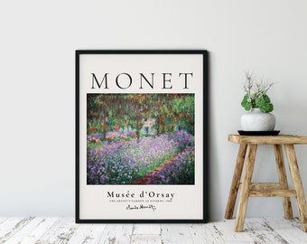 Claude Monet Exhibition Poster, Monets Garden Giverny, Monet Painting, Monet Art, Impressionism Art, Home Wall Decor , Digital Download