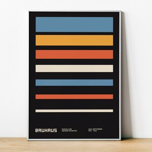 Bauhaus Art Poster, Weimar Exhibition Poster, Architecture Print, German Modernism Art, Neue Kunst, Abstract Art, Retro Art, Bauhaus Framed