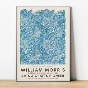 William Morris Exhibition Poster, Cotton Prints Design, Framed Print,  Framed Print, Arts And Crafts Pioneer, Home Decor, Wall Art