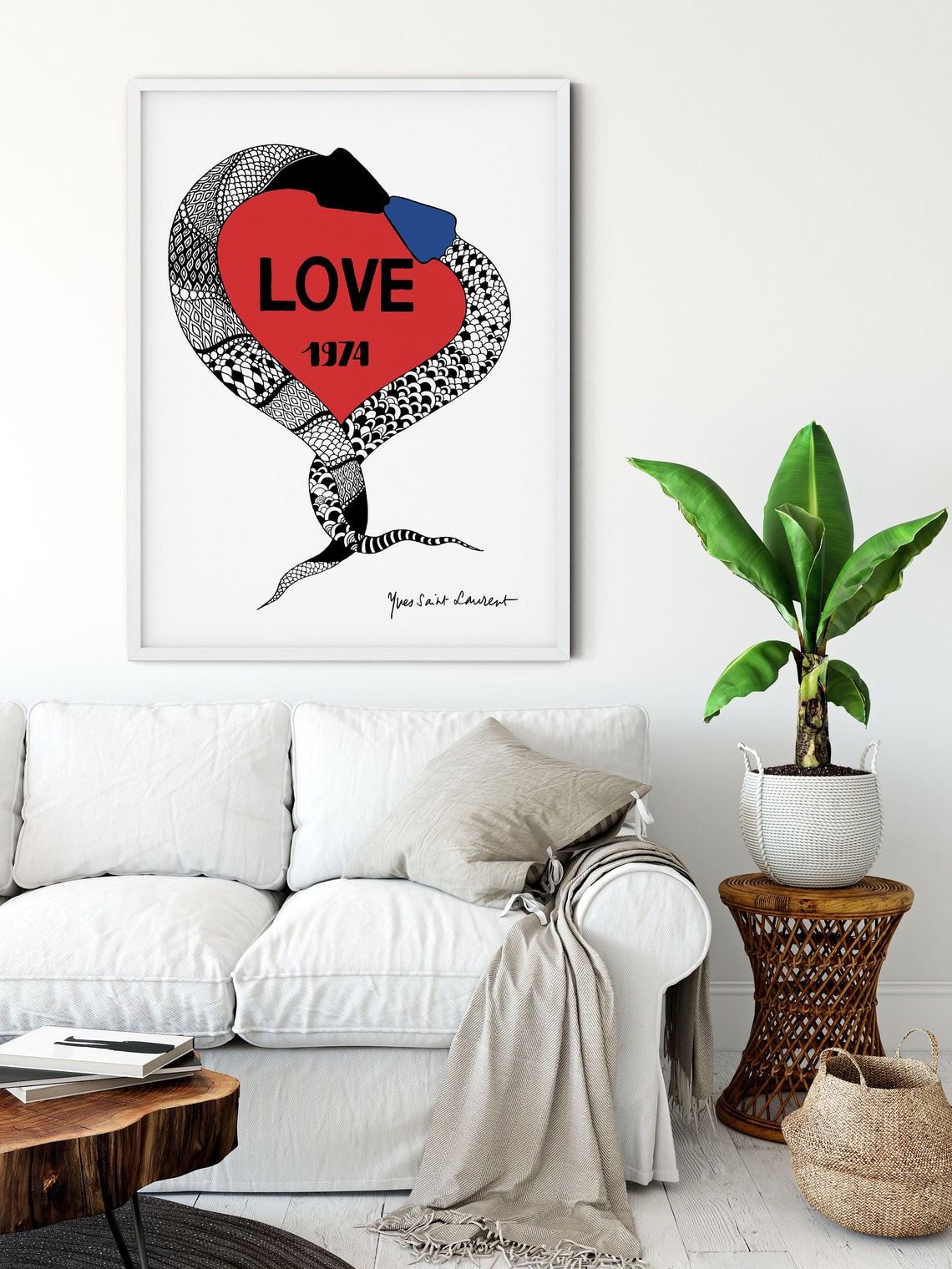 Ysl Love 1974 Yves Saint Laurent Wall Art Home Decor YSL Etsy
