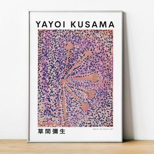 Yayoi Kusama End Of The Fields, Yayoi Kusama Poster, Exhibition Poster,Japanese Art, Kusama Framed,Abstract Art, Modern Art, Home Wall Decor