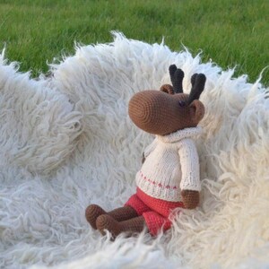 Handmade Christmas Reindeer – Crochet Animal Toy, Santa Edition