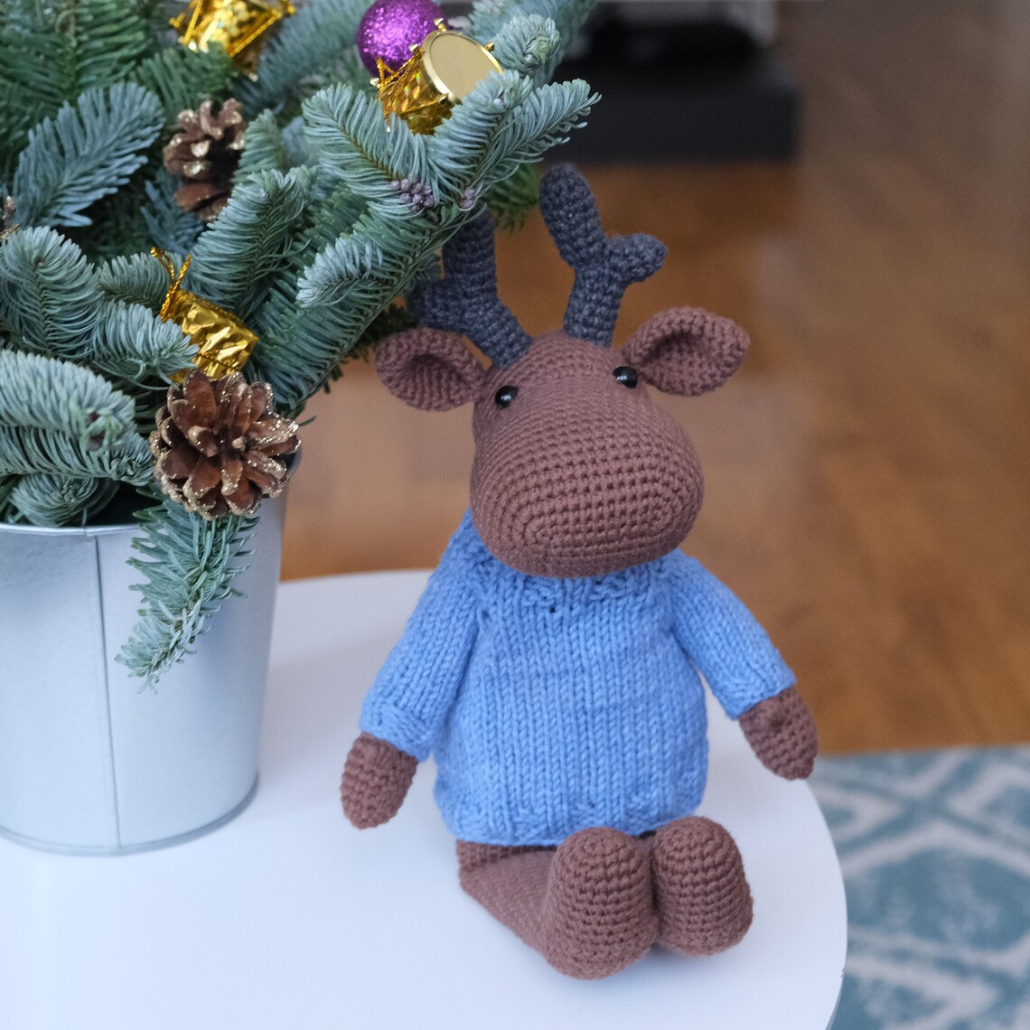 Handmade Crochet Reindeer – Christmas Crochet Animal Toy, Santa Edition main image 0