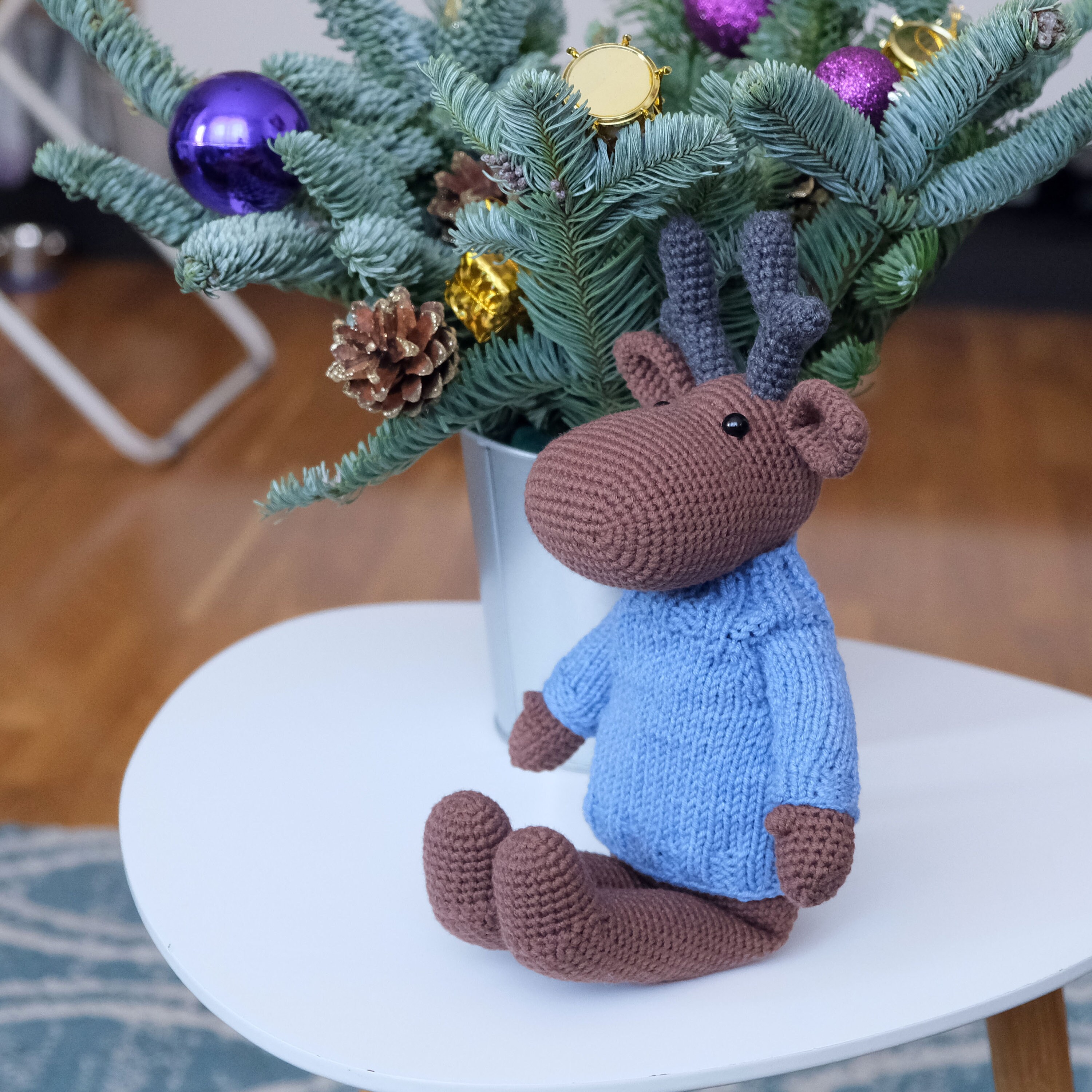 Handmade Christmas Reindeer – Crochet Animal Toy, Santa Edition main image 0