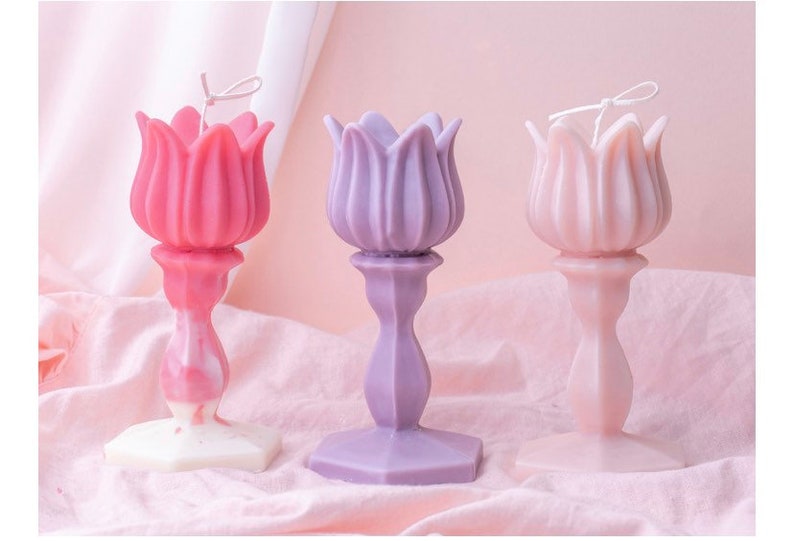 Flower Candle Premium Gift Tulip Mothers Trend Best Home deco Soy Natural Vegan Candle
