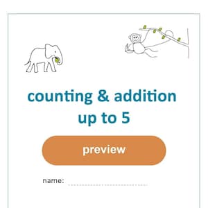 Workbook Counting and Addition up to 5 Digital file image 1