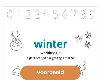 Werkboekje Winter | Cijfers Schrijven & Groepjes Maken - Digitaal Bestand