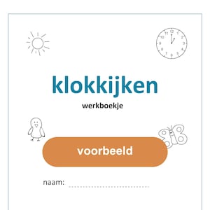 Werkboekje Klokkijken Hele en halve uren Digitaal Bestand afbeelding 1