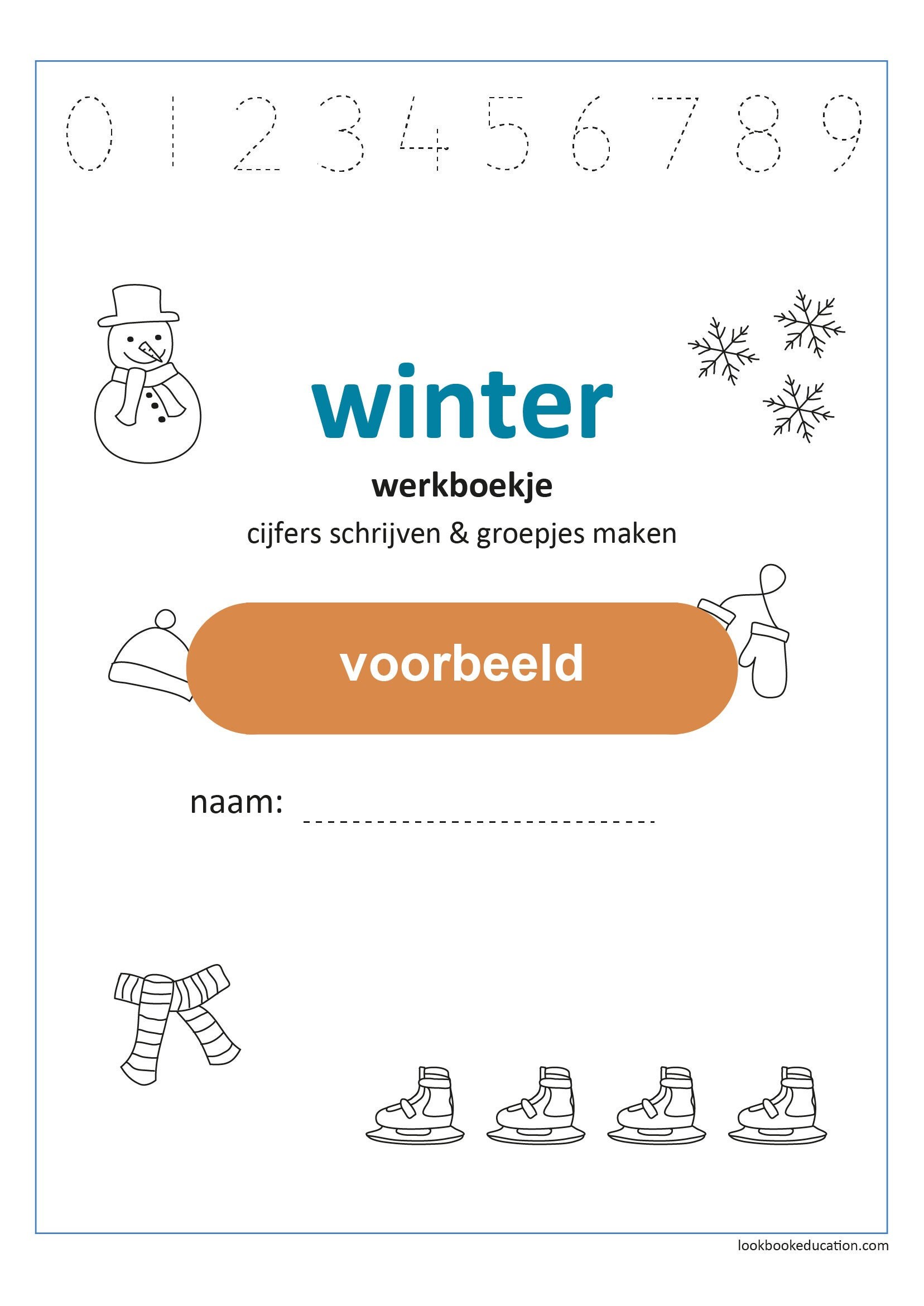 thema Hoelahoep Optimistisch Werkboekje Winter Cijfers Schrijven & Groepjes Maken - Etsy