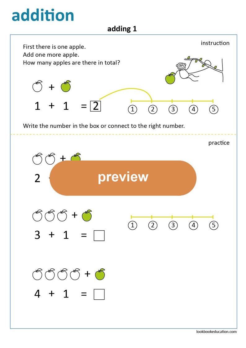 Workbook Counting and Addition up to 5 Digital file image 6