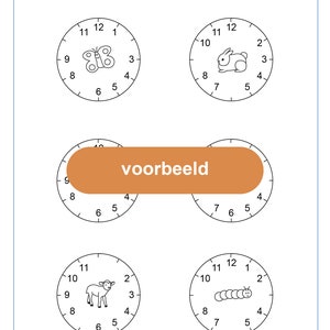 Werkboekje Klokkijken Hele en halve uren Digitaal Bestand afbeelding 2