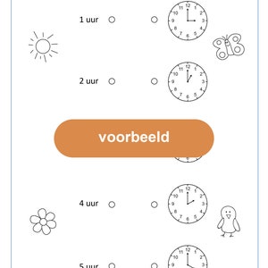 Werkboekje Klokkijken Hele en halve uren Digitaal Bestand zdjęcie 4