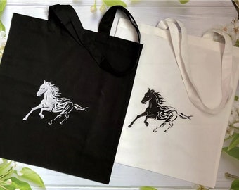 Market Bag and Beach Bag Needs Horse Painting Tote Bag With Pocket \u2013 Horse Art Tote Bag With Quote Is Perfect for Your Shopping Bag