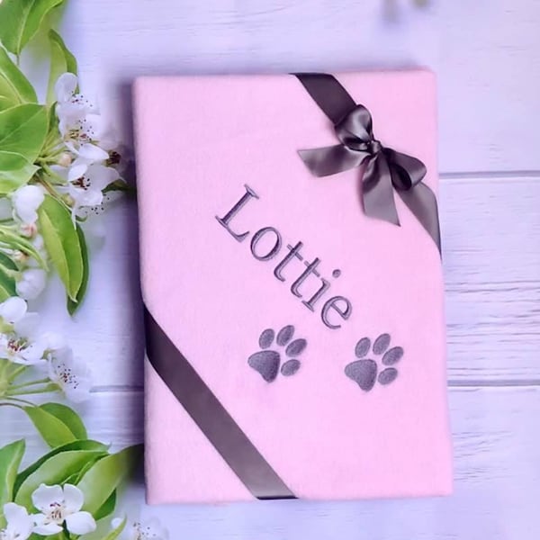 Personalised Dog Blanket Custom Cat Blanket Embroidered Dogs Name New Dog Gift Fleece Blanket Dog Lover Gift