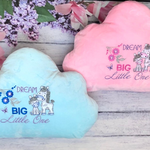 Embroidered Cloud Cushion Pink Blue Baby Boy Gift Baby Girl Gift Nursery Decor Baby Shower Gift