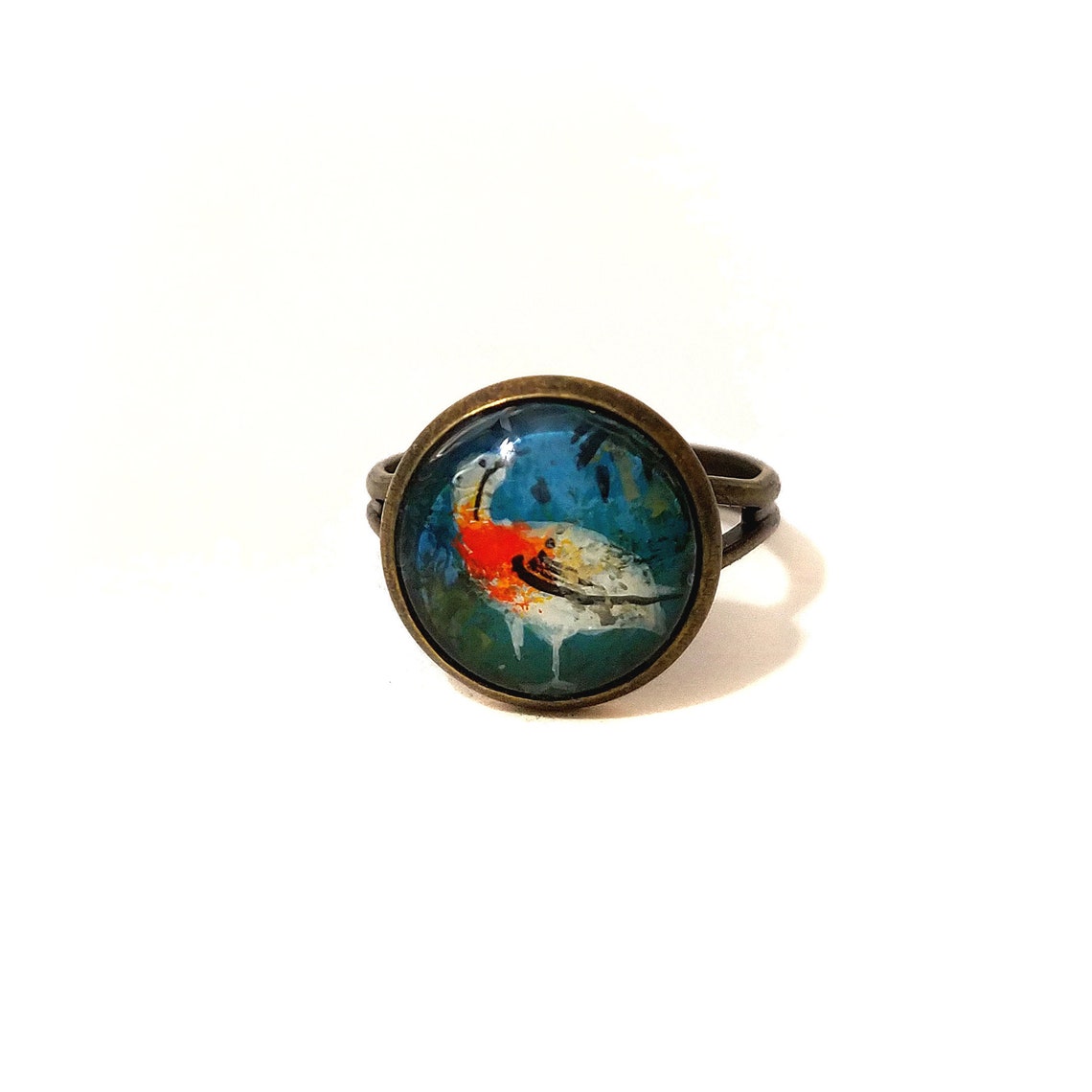 Pompeii Ring With Real Painting 12 Mm Pompeii Jewelry Quick Etsy