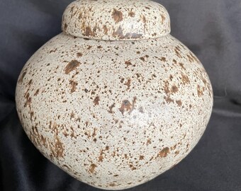Handmade ceramic container with lid. For functional use in the kitchen or home decoration and decor.