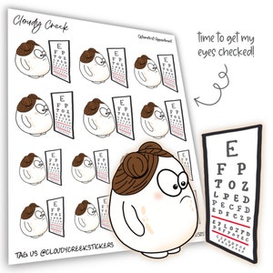 Sticker Sheet - Eye Appointment | planner stickers, journal stickers, bullet journal, planner, Erin condren planner, doctor, eye exam