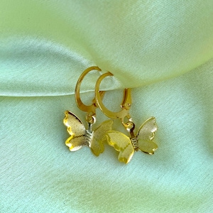 Gold Butterfly Huggie Earrings
