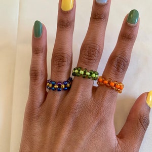 Kralen Dambord Ring | AANPASBAAR|