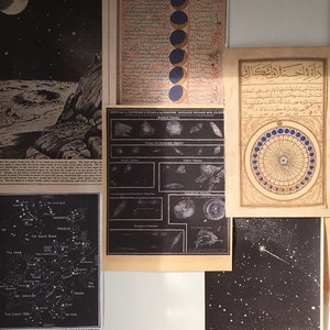 7x Vintage Astronomy Wall Prints - Medieval Aesthetic Gallery Wall - Scrapbooking