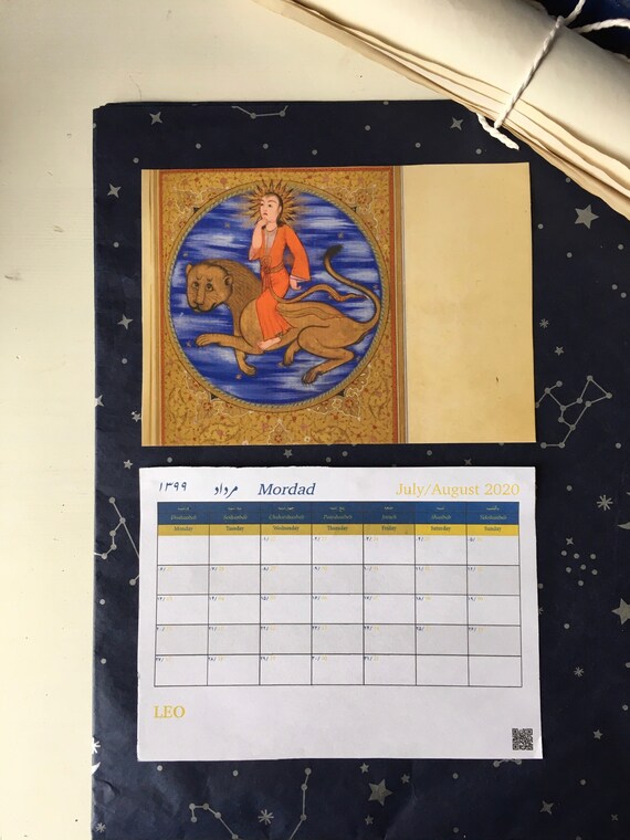 Zodiac Calendar Solar Hijri Iranian Persian Calendar Etsy