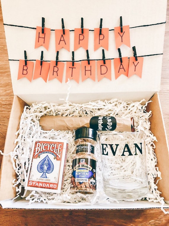 Happy Birthday Box for Him Gift for Dad Gift for Boyfriend Etsy