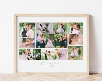 Personalised Photo Collage Print: Wedding, Anniversary Keepsake